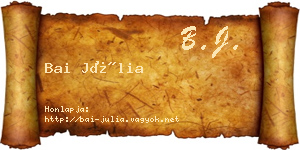 Bai Júlia névjegykártya